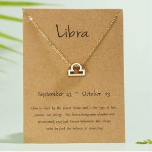 Horoscope Constellation Zodiac Libra birthday Gift Sign Customized gold necklace